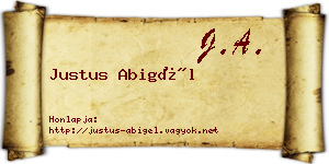 Justus Abigél névjegykártya